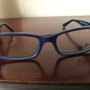 RAY BAN BLUE AND WITH LAVENDER ACCENT DEMO GLASSES (not for reading)